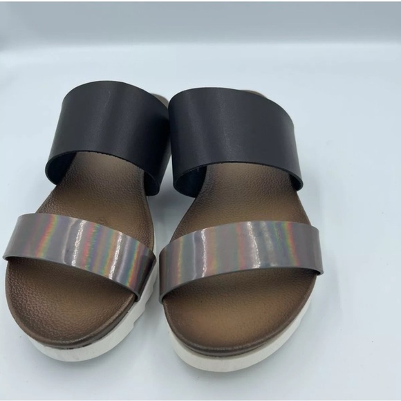 Dirty Laundry Shoes - Dirty Laundry Slides Size 9 NIB black and metallic